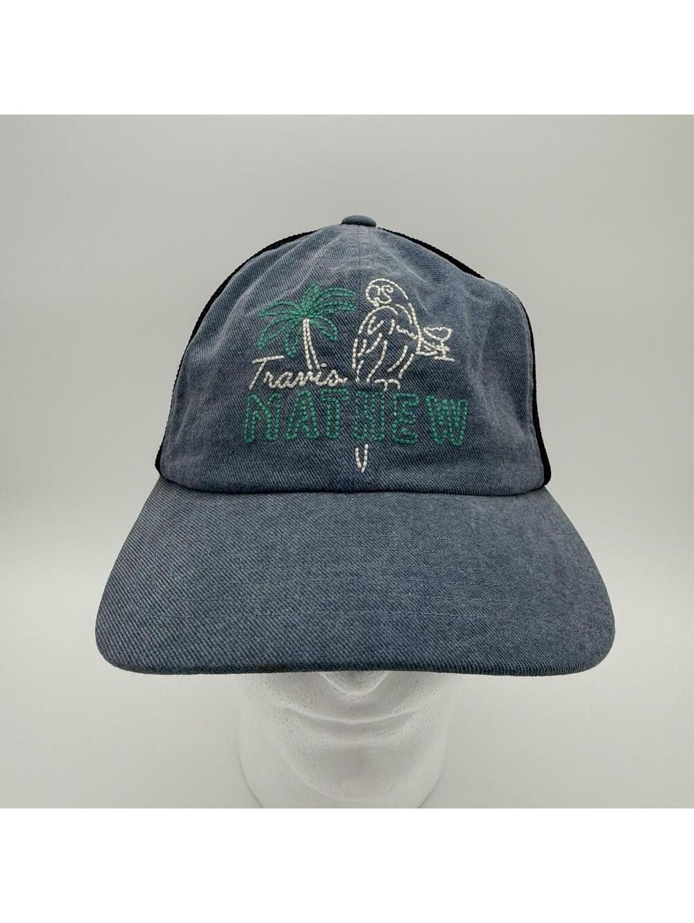 Travis Mathew Men’s Party Parrot SnapBack Trucker Golf Hat Blue Black